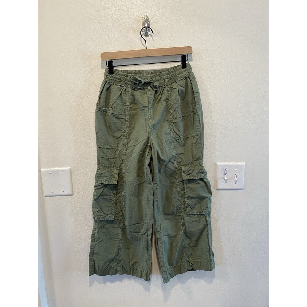 Aerie Women's High Rise Wide Leg Cargo Pants Size XS military green baggy